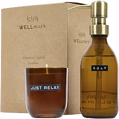 200 ml hand soap dispenser and 150 g scented candle set - bamboo fragrance - WELLmark