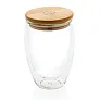  Double wall borosilicate glass with bamboo lid 350ml - XD Collection