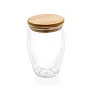  Double wall borosilicate glass with bamboo lid 350ml - XD Collection