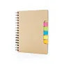  A5 Kraft spiral notebook with sticky notes - XD Collection