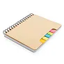  A5 Kraft spiral notebook with sticky notes - XD Collection