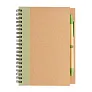  Kraft spiral notebook with pen - XD Collection