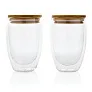  Set dvije čaše s dvostrukom staklenom stijenkom i bambusovim poklopcem - 350 ml - XD Collection