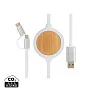 3-u-1 kabel s bežičnim punjačem od bambusa snage 5 W - XD Collection