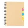  A5 Kraft spiral notebook with sticky notes - XD Collection