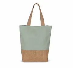 SHOPPING BAG IN COTTON AND BONDED JUTE THREADS - Kimood