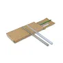  Glass reusable drinking straw set B'RIGHT, 4 pcs, cleaning brush with plate for personalization included