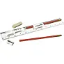  Ruler, 2 pencils, pencil sharpener and eraser