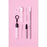  Extendable, reusable drinking straw, silicone mouthpiece and cleaning brush