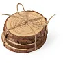  Wooden cup coaster set, 4 pcs
