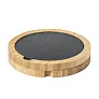  Bamboo cheese set, 4 pcs, slate cutting board