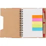  Memo holder, notebook, sticky notes, ball pen