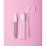  Extendable, reusable drinking straw, silicone mouthpiece and cleaning brush