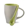  Ceramic mug 300 ml with spoon