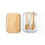  Glass lunch box 700 ml, bamboo lid and cutlery