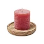 PENTAS Candle on round wooden base