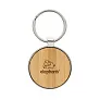  RCS recycled zinc alloy round keychain with bamboo - XD Collection