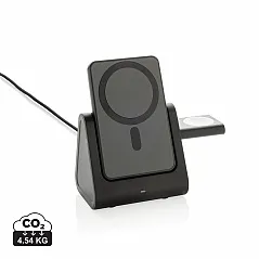 3u1 bežični punjač s powerbankom od RCS reciklirane plastike - XD Collection