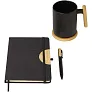 Laura A5 hard cover notebook and ballpoint pen gift set (black ink)