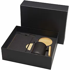 A5 hard cover notebook and ballpoint pen gift set (black ink)