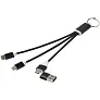 Metal kabel za punjenje 4u1 od recikliranog aluminija s privjeskom