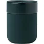 Java 330 ml ceramic tumbler with silicone wrap and plastic lid