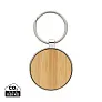  RCS recycled zinc alloy round keychain with bamboo - XD Collection