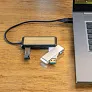 Link USB hub s dva ulaza od RCS reciklirane plastike i bambusa - XD Collection
