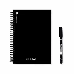 Set includes an A5 "Infinitebook", cleaning kit, marker and marker holder