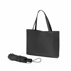 21" Windproof automatic umbrella with a shopping bag in rPET