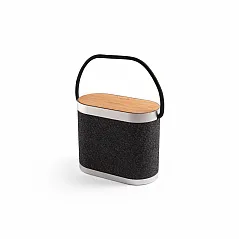 5W portable speaker with super-fast 15W wireless charger and 2h battery life made of bamboo and 100% rPET