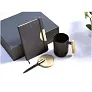 Laura A5 hard cover notebook and ballpoint pen gift set (black ink)