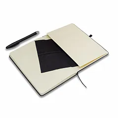 notebook with a white erasable board