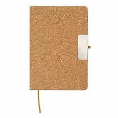 gift set with USB memory stick, notebook and pen, beige