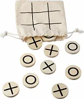 Natural wooden tic-tac-toe game