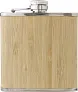 Hayden Stainless steel and bamboo hip flask
