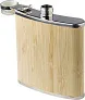 Hayden Stainless steel and bamboo hip flask