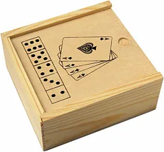 Wooden box with game set Myriam