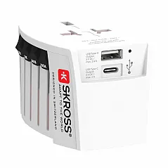 putni 2-polni adapter s USB A i C priključkom za putovanje svijetom - Skross