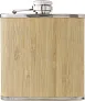 Hayden Stainless steel and bamboo hip flask