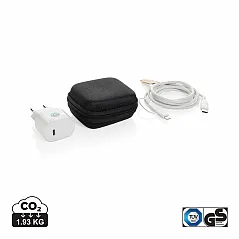 2-dijelni set za punjenje, 20W tip C, od RCS recikliranog PET-a - XD Collection