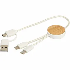 5u1 kabel za sinkronizaciju podataka i brzo punjenje 27W od reciklirane plastike s detaljima od bambusa