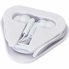 earbuds with recycled plastic storage box