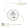 Chechia 5-in-1 recycled plastic 100 cm retractable data sync and 45W fast charge cable