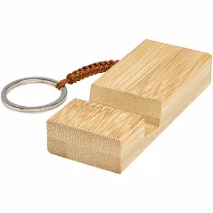 bamboo phone holder with keychain