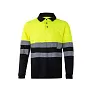 VL VULCAN LARGE Two-tone bird-eye polo shirt (160g/m²) with long sleeves, in polyester (100%) - Beechfield
