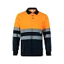 VL VULCAN LARGE Two-tone bird-eye polo shirt (160g/m²) with long sleeves, in polyester (100%) - Beechfield