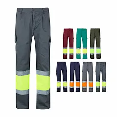 Dvobojne hlače od kepera (210g/m²), podstavljene, s više džepova, od pamuka (20%) i poliestera (80%)