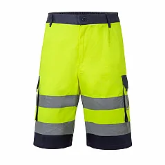 Two-tone multi-pocket Bermuda shorts (210g/m²), in cotton (20%) and polyester (80%)