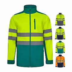 Dvobojna soft shell jakna (280g/m²), od poliestera (96%) i elastina (4%)